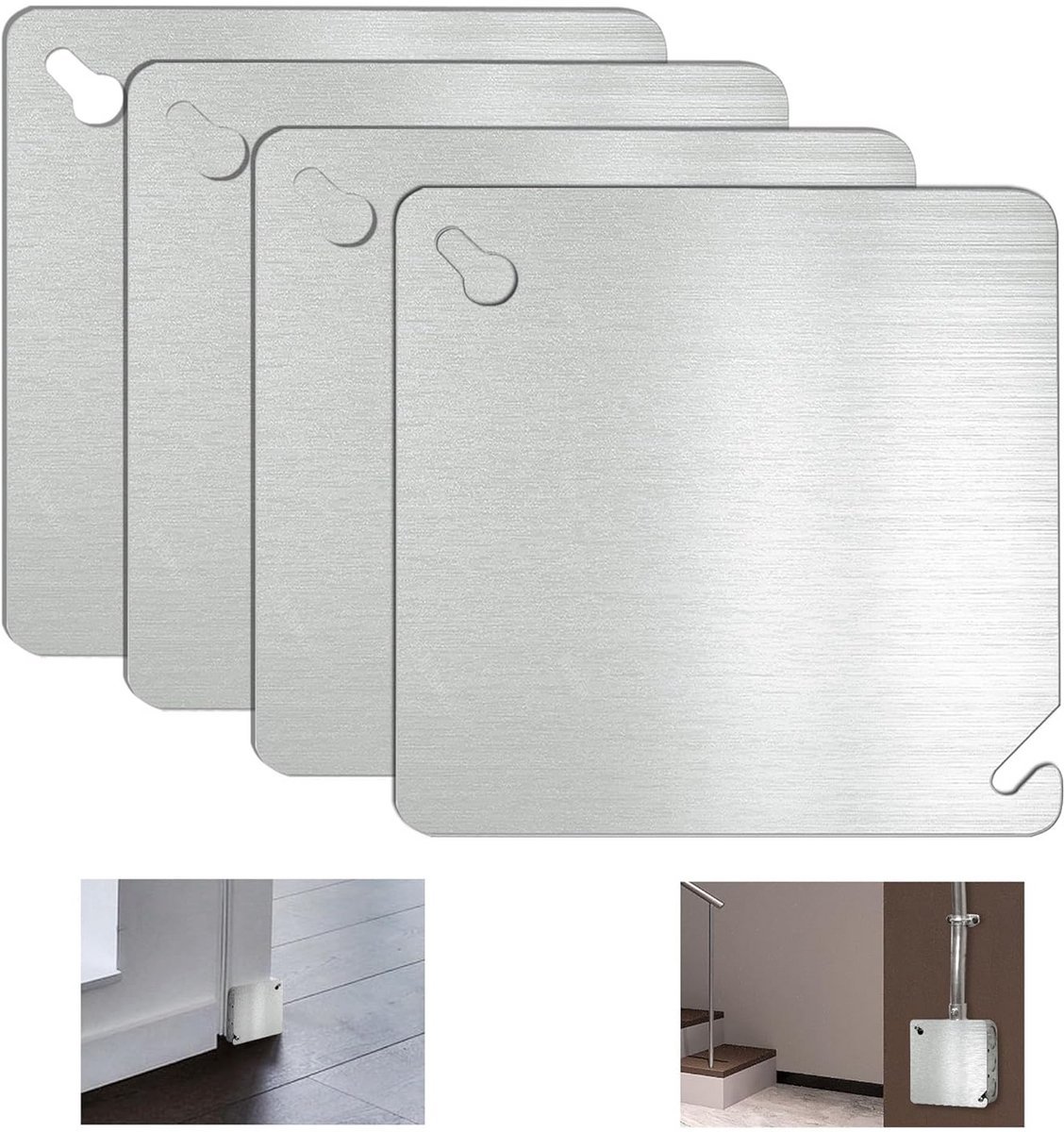 4-Pack Vierkante Blinde Afdekplaten voor Elektrische Aansluitdozen - 4 Inch