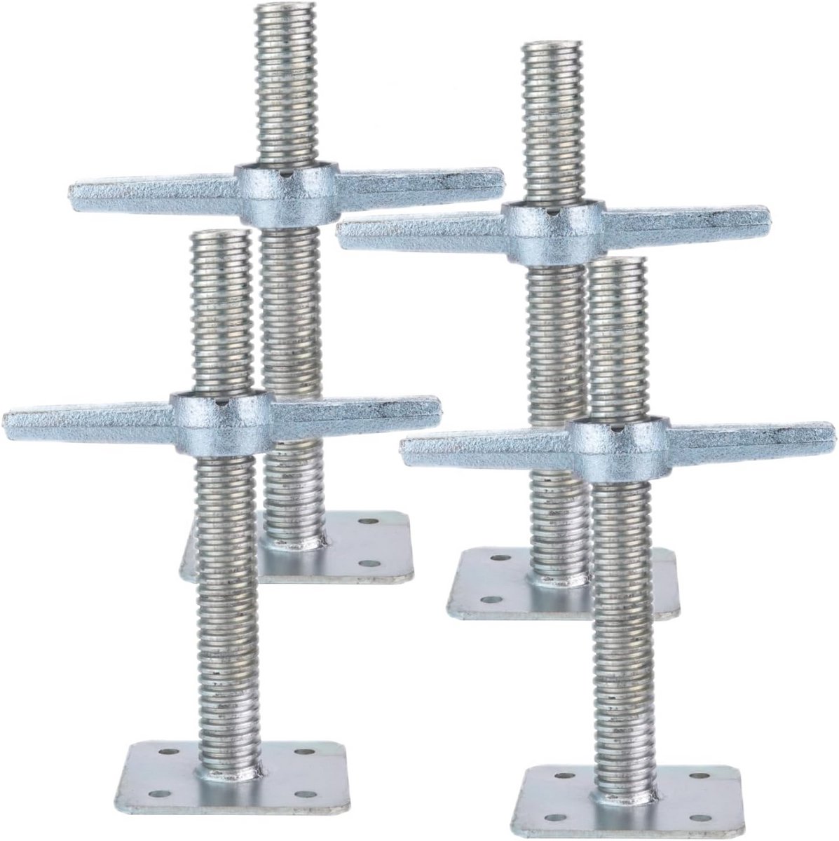 Verstelbare Steiger Stelvoet met Basisplaat 12 Inch Gegalvaniseerd 4 Stuks