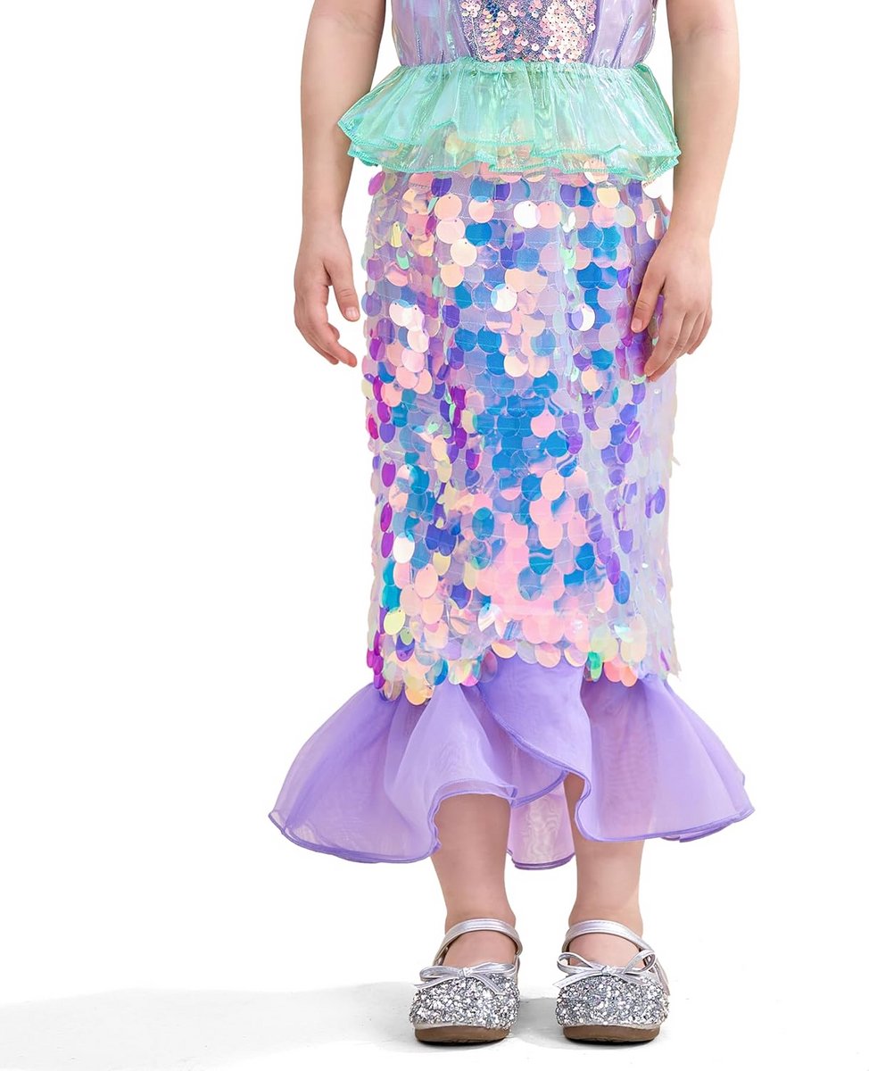 Glitter Zeemeermin Rok Meisjes Pailletten Feestjurk met Comfortabele Voering