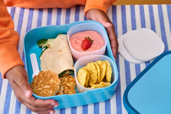 Mepal Bento Lunch Box Grand Campus - 2x 200 + 1250 ml - Comprend 2 boîtes bento amovibles et étanches et une fourchette - Bleu Cool