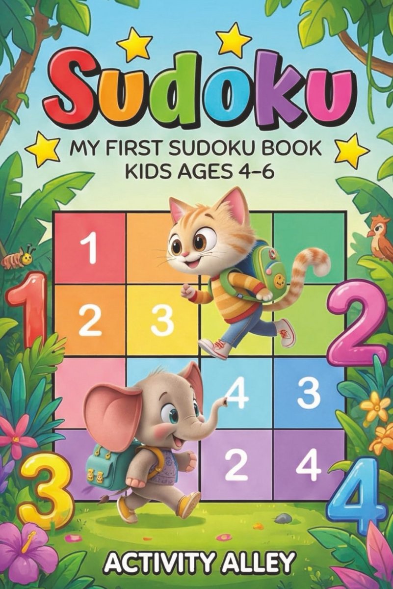 Eerste Sudoku Puzzelboek voor Kinderen 4-6 Jaar: 144 Makkelijke Logische Spelletjes