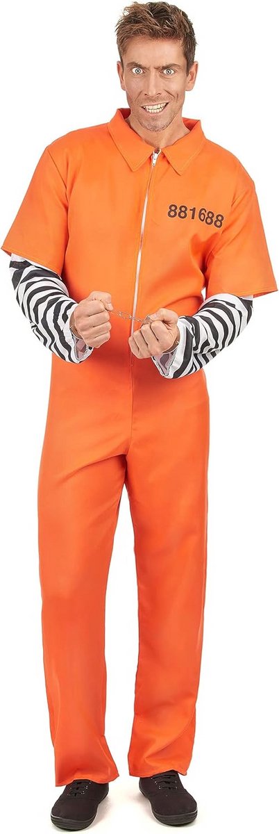 Gevangenenkostuum voor Heren - Compleet Celblok Outfit voor Carnaval en Feest