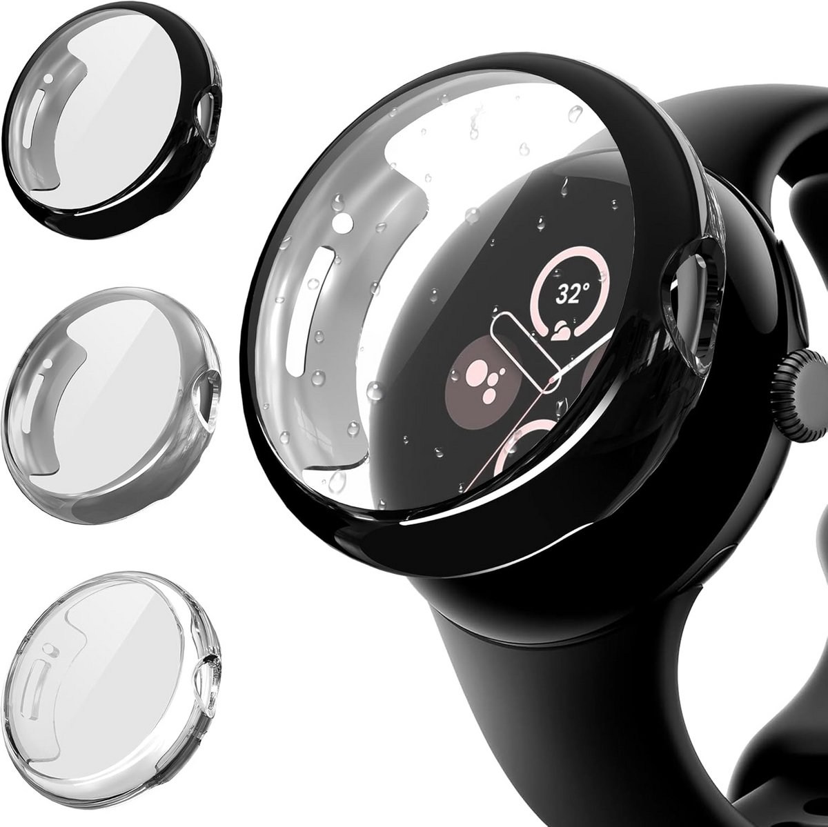 3-Pack TPU Beschermhoes met Screenprotector voor Smartwatch