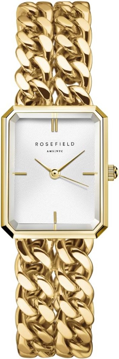 Elegant Dameshorloge 24mm met Octagon Armband in Goudkleurig RVS