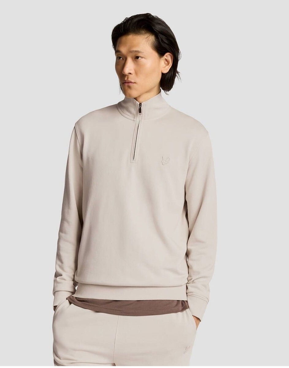 Lyle & Scott - Trui Beige Lyle&scott Superfine Quarter Zip Sweaters Beige Ml2258ton