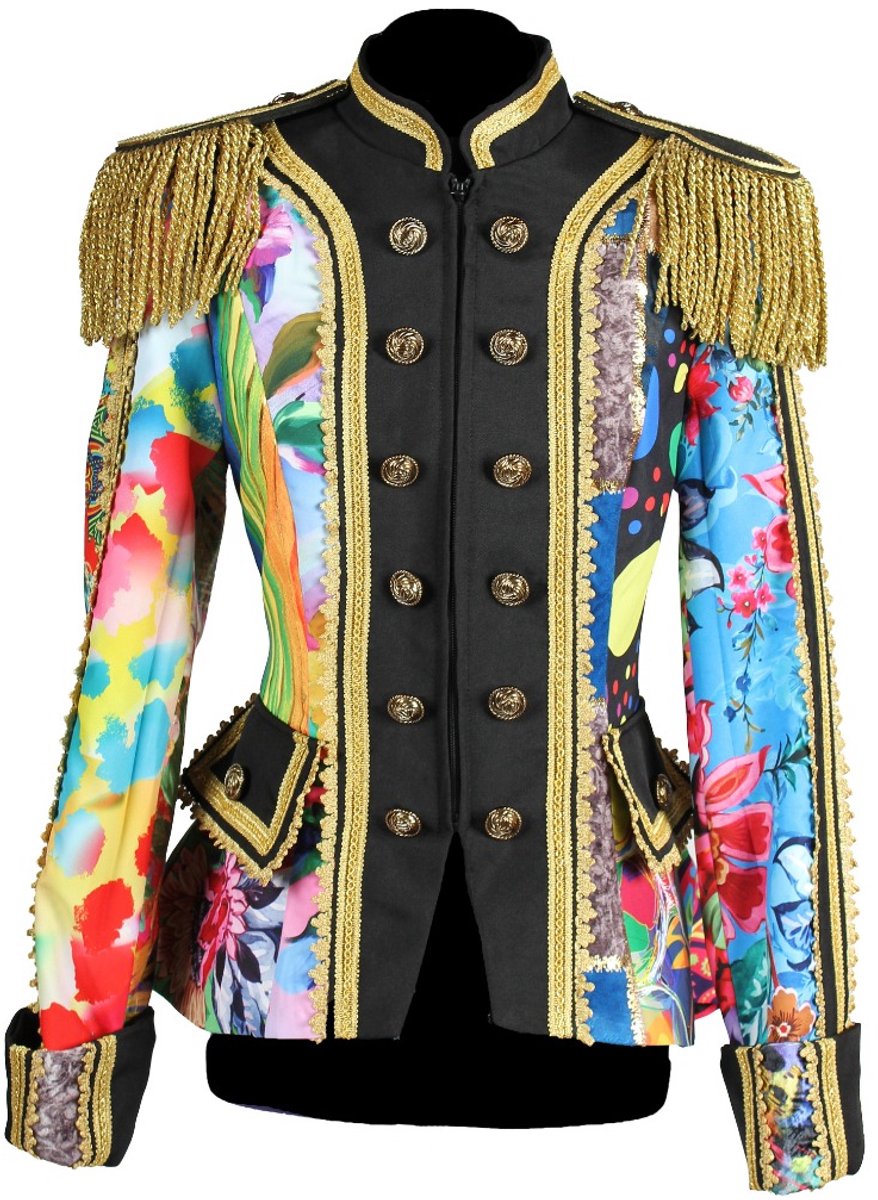 Carnavalsjas Patchwork classic dames Volwassenen Vrouwen Multi Kleuren Clowns en Circus Maat M