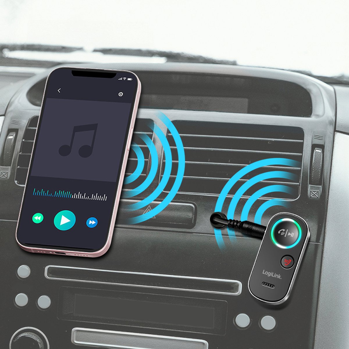 LogiLink Bluetooth 5.4 3D-Audio ontvanger, zwart, Bluetooth