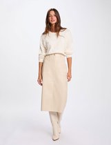 Morgan - Jupe ajustée en cuir imitation 261-JILFIT Beige