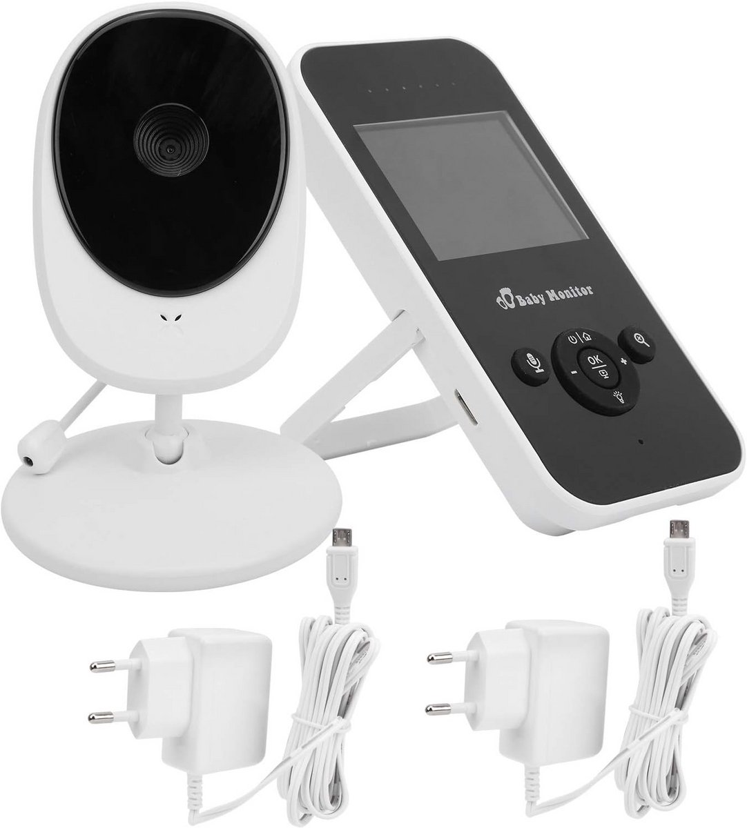 Draadloze Digitale Video Babyfoon met 2,4 inch Scherm en Temperatuurbewaking