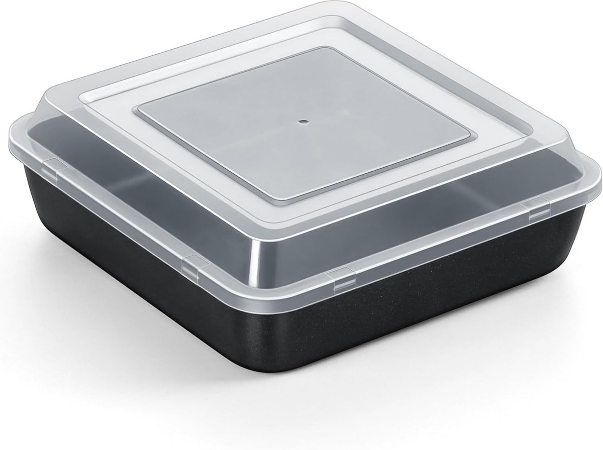 Vierkante Bakvorm met Deksel 20x20 cm Roestvrij Staal Anti-Aanbak