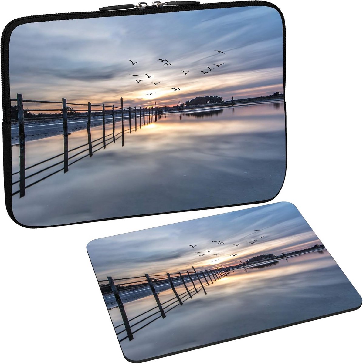 Neopreen Notebook Tas 13.3 inch met Design Muismat - Waterafstotende Laptop Sleeve