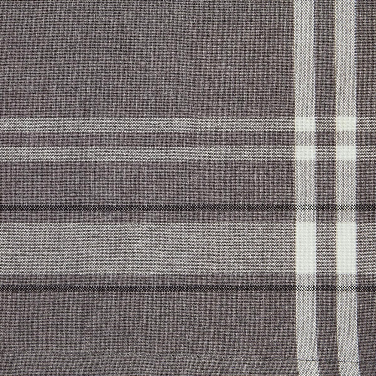 Boerderij Stijl Tafelloper Grijs Chambray Streep 35x274 cm