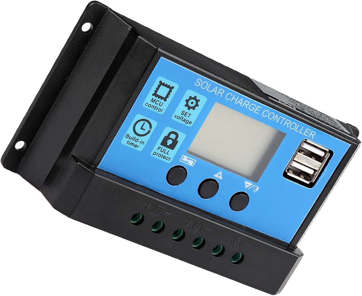 60A PWM Zonnelaadregelaar 12V/24V voor Zonnepanelen met LCD Display en USB-poort