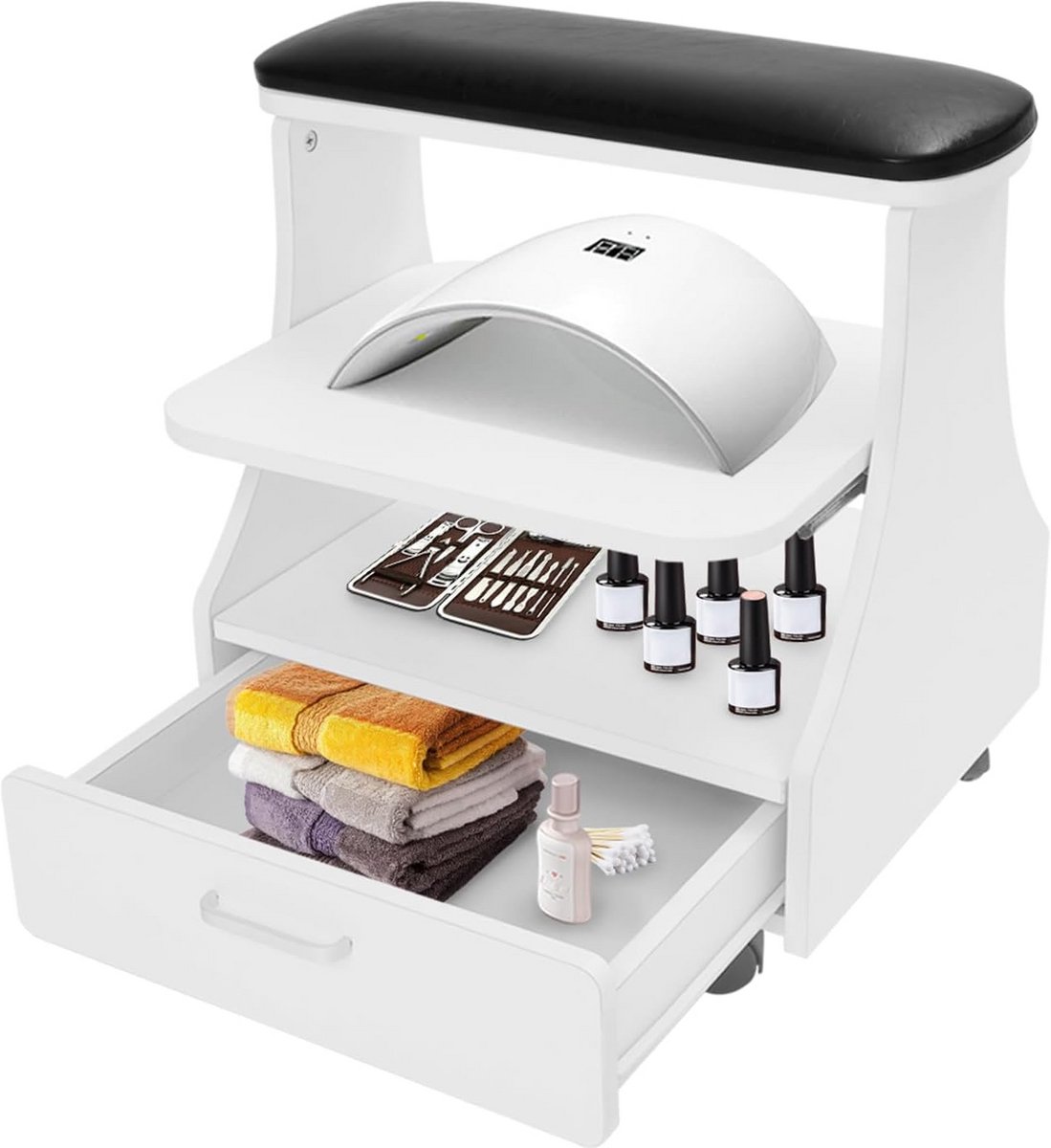 Mobiele Trolley voor Pedicure en Schoonheidssalons met Wielen en Lade