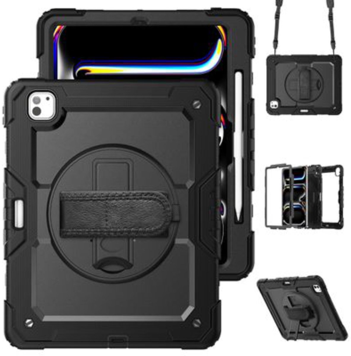JustinCase Shockproof Case voor iPad Pro 13 2024 (7th Gen),zwart