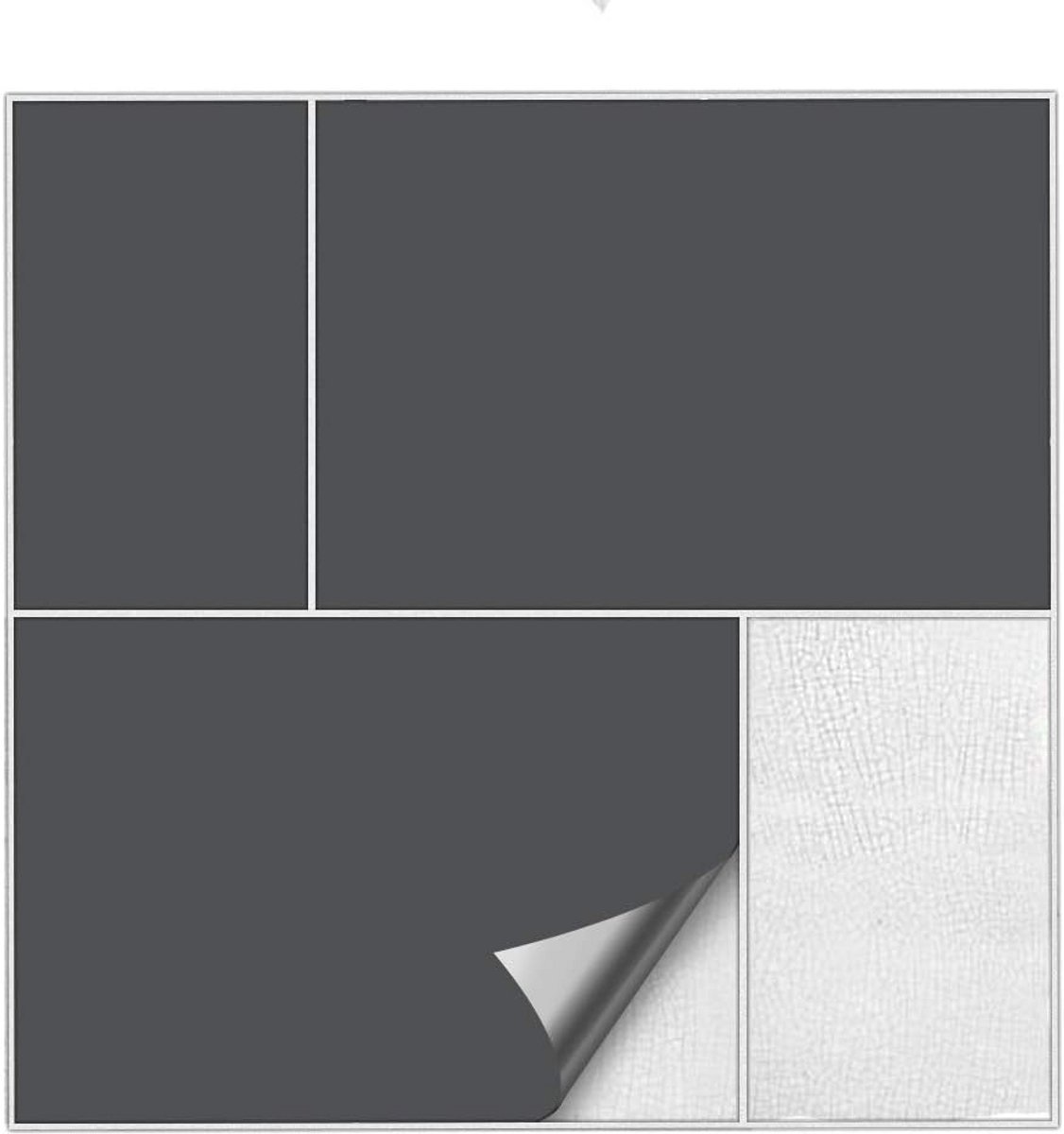 Zijdematte Tegelstickers Donkergrijs 30x60 cm - 100 Stuks - Zelfklevende Wandtegel Overpla
