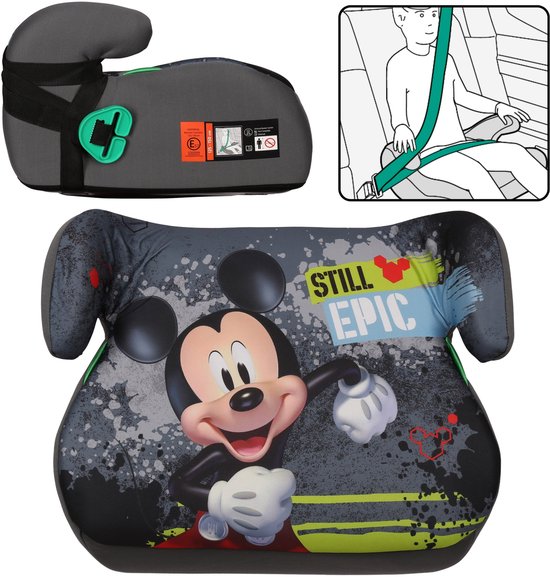 Disney Mickey Mouse Autostoeltje met gordel, autostoeltje, stoelverhoger voor jongens 22-36 kg, 125-150 cm