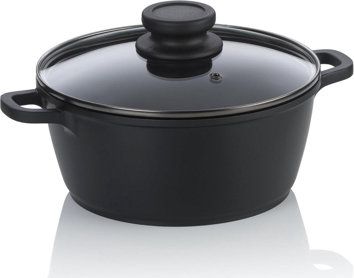 Kookpan 20 cm met Glazen Deksel voor Alle Warmtebronnen