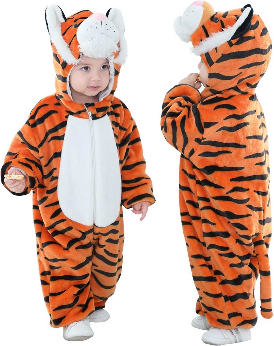 Warme Fleece Romper met Capuchon en Katoenen Voering voor Peuters en Baby's