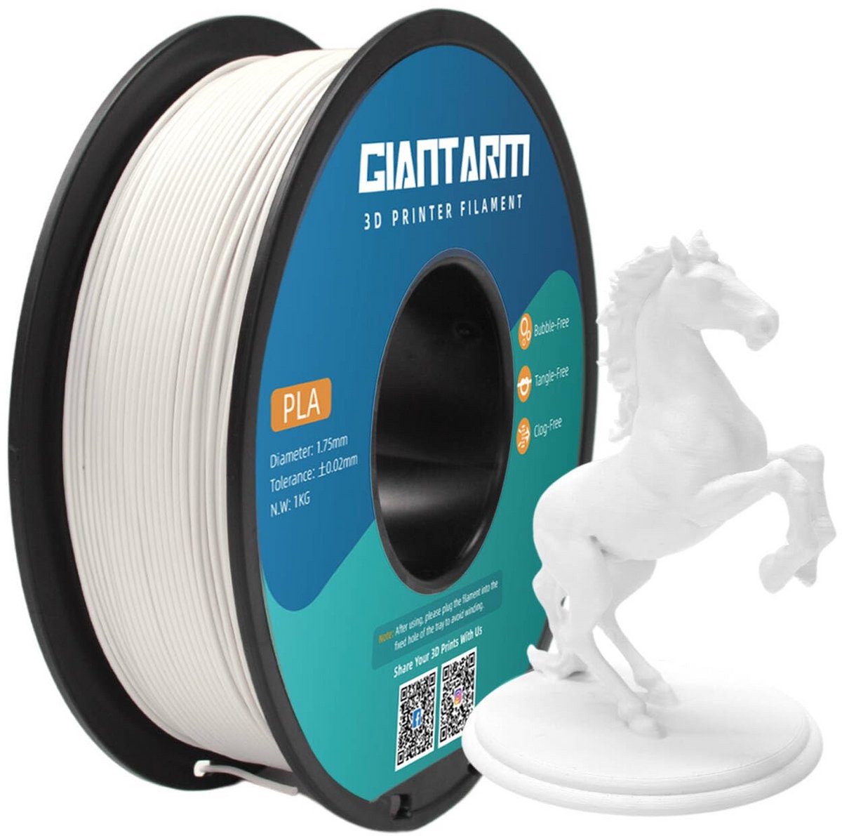 PLA Filament 1.75mm Warm Wit - 1KG Spoel voor 3D Printer - Hoge Precisie
