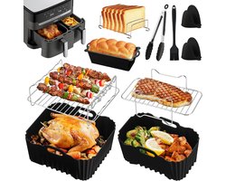 Airfryer-accessoires voor Tefal Dual Easy Fry XXL 11L (6,5L/4,5L), siliconen mal Airfryer-accessoires voor Tefal heteluchtfriteuse XXL