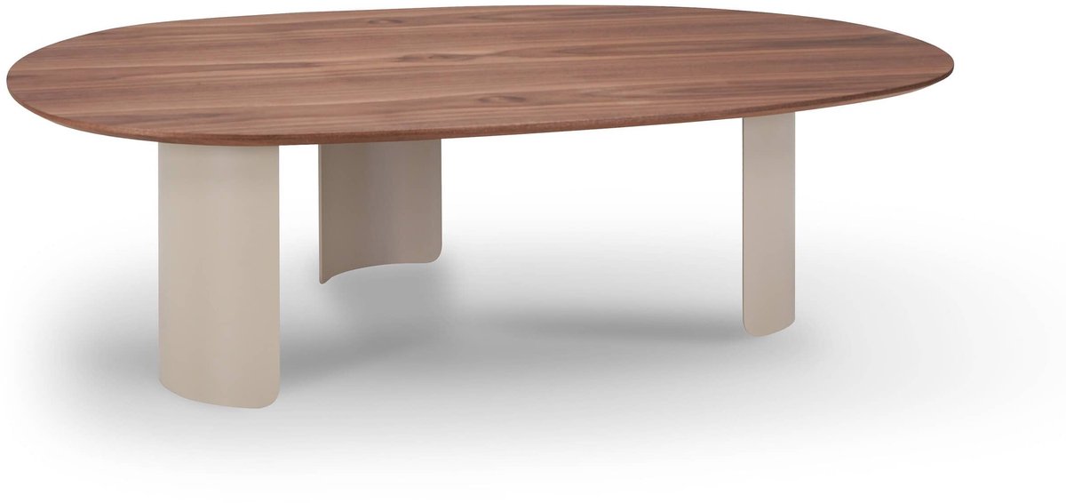 Icon Living - Salontafel Sarah 001 Organisch 124x75x34 Walnoot Poot Creme