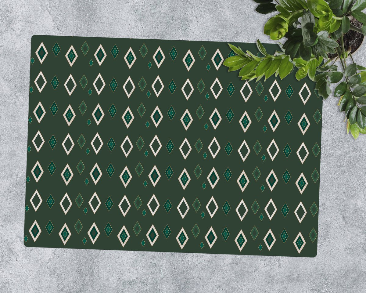 Coloray Vloerbeschermer - Diamanten met marmer Vloerbeschermer Bureaustoel - 100x70 cm - Groente Vloerbeschermer Harde Vloer - Motif Vloerbeschermer - Mótif Bureaustoelmat - Rechthoekige Mat - Abstracties Thema