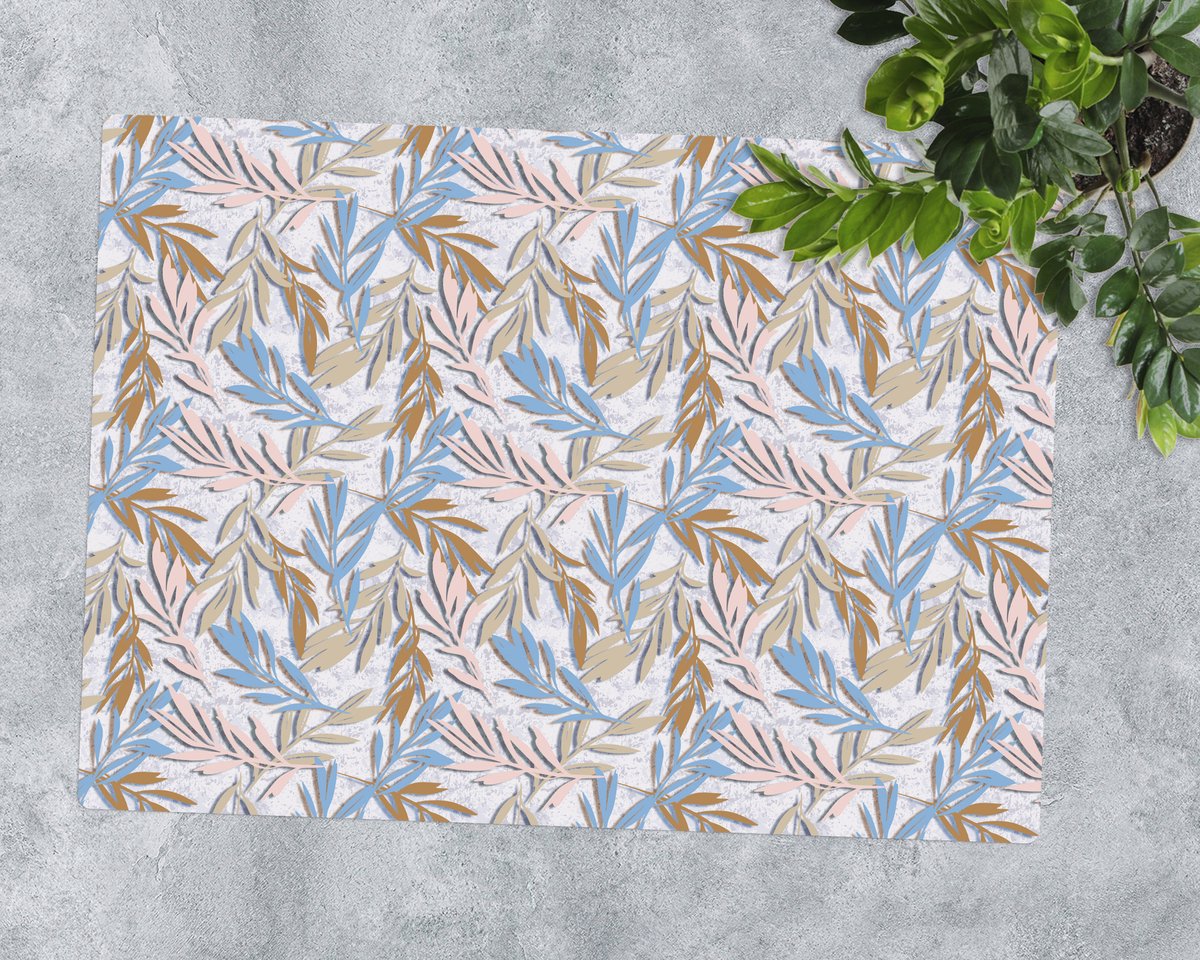 Coloray Vloerbeschermer - Pastelkleurige bladeren Bureaustoel Vloerbeschermer - 120x90 cm - Veelkleurig Vloerbeschermer Groot - Vloerbeschermer Bureaustoel Tapijt - Mótif Bureaustoelmat - Rechthoekige Mat - Natuur Thema Veelkleurig - Pastelkleurige bladeren