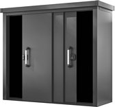 GFP Primeyard Metalen tuinkast 210x78x191 cm tuinschuur schuifdeur antraciet incl. Vloer