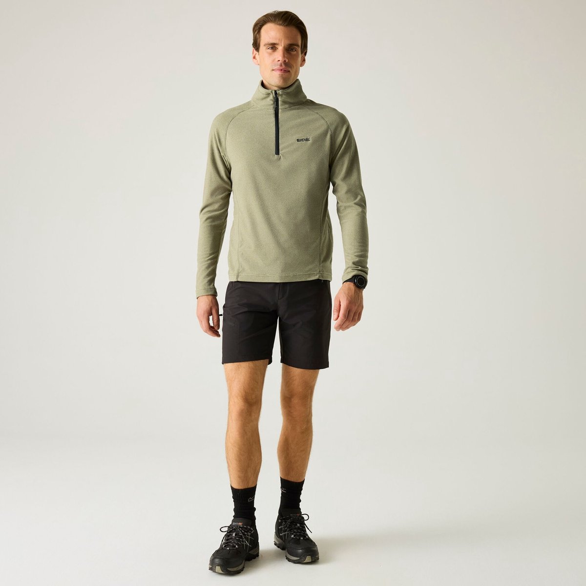 Montes Heren Lichtgewicht Fleece met Halve Rits voor Wandelen Groen