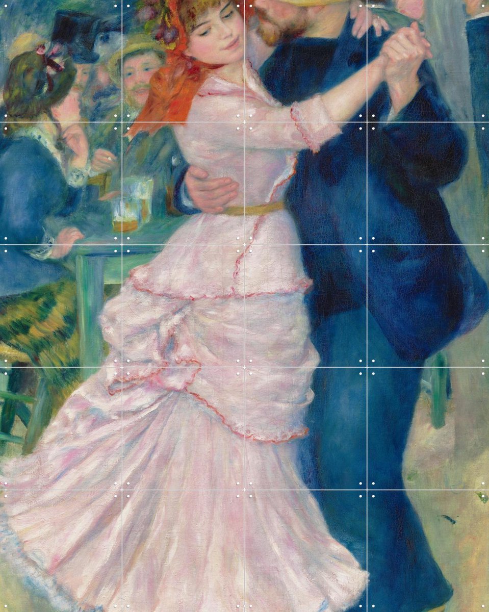 IXXI Dance at Bougival, Pierre-Auguste Renoir & Museum of Fine Arts Boston - 80 x 100 cm - Gratis ophangtool - Grote wanddecoratie en posters -