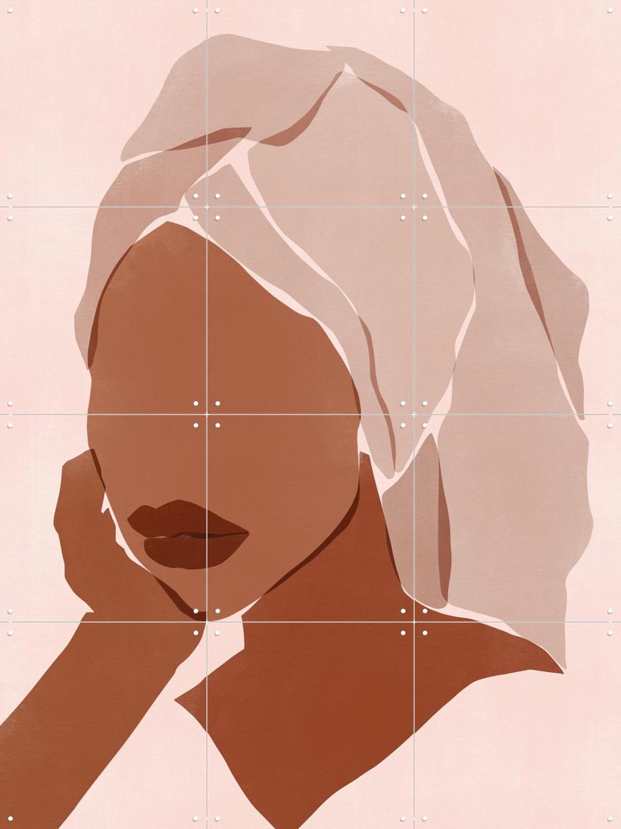 IXXI Sunday Mood, Sacrée Frangine - 60 x 80 cm - Gratis ophangtool - Grote wanddecoratie en posters - Abstract, Minimalisme, Illustraties, Grafisch