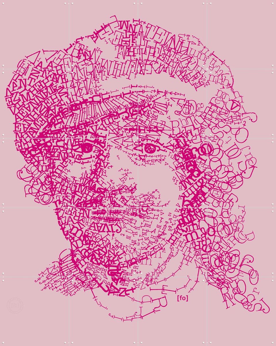 IXXI Letterhead Rembrandt, Fototypo - 80 x 100 cm - Gratis ophangtool - Grote wanddecoratie en posters - Grafisch Ontwerp, Line art, Typografie