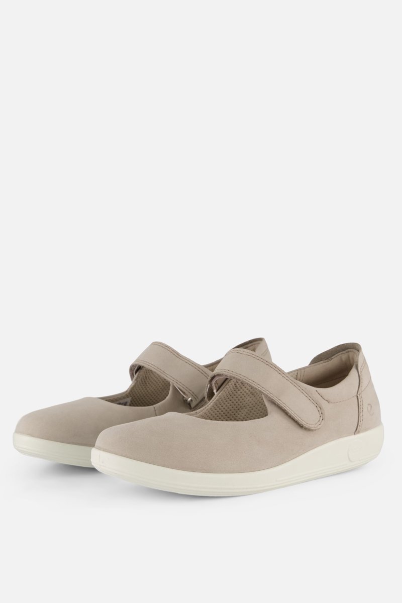 Ecco Soft 2.0 Mary-Jane beige Nubuck - Maat 42