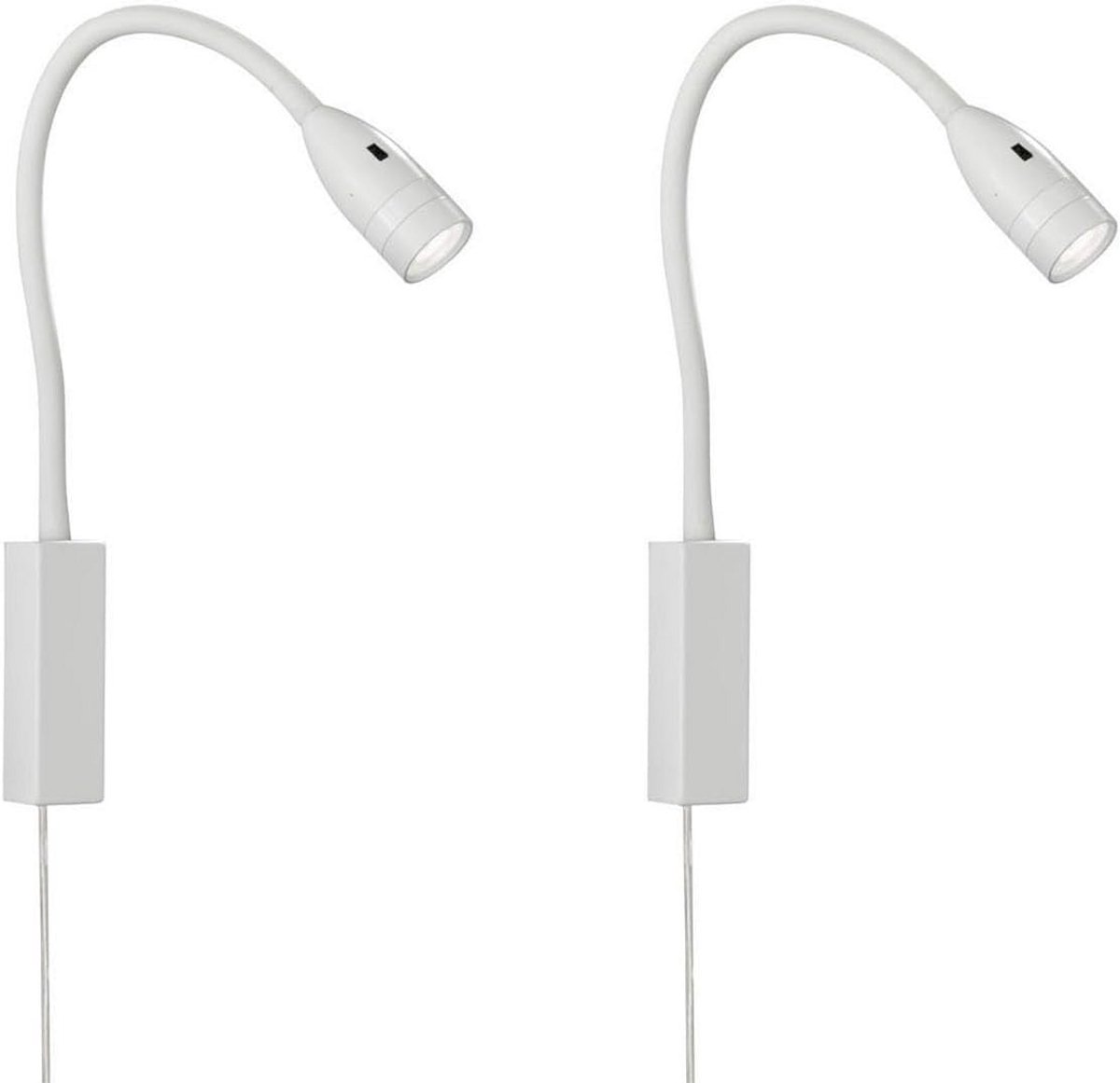 Set van 2 Dimbaar LED Wandleeslampen met Armatuur voor Montage