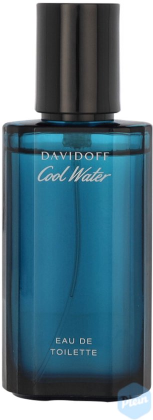 Davidoff Cool Water Eau de Toilette in een slanke blauwe glazen fles met zwarte dop.