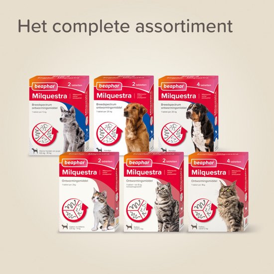 Beaphar Milquestra Kleine Hond/Puppy - Ontwormingsmiddel - 2 Tabletten