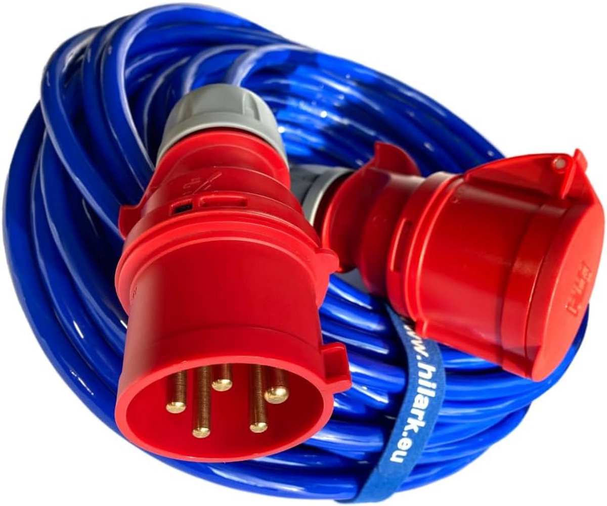5-aderige Blauwe Rubber Verlengkabel 2,5mm² 50 Meter voor Bouw en Industrie H07BQ-F