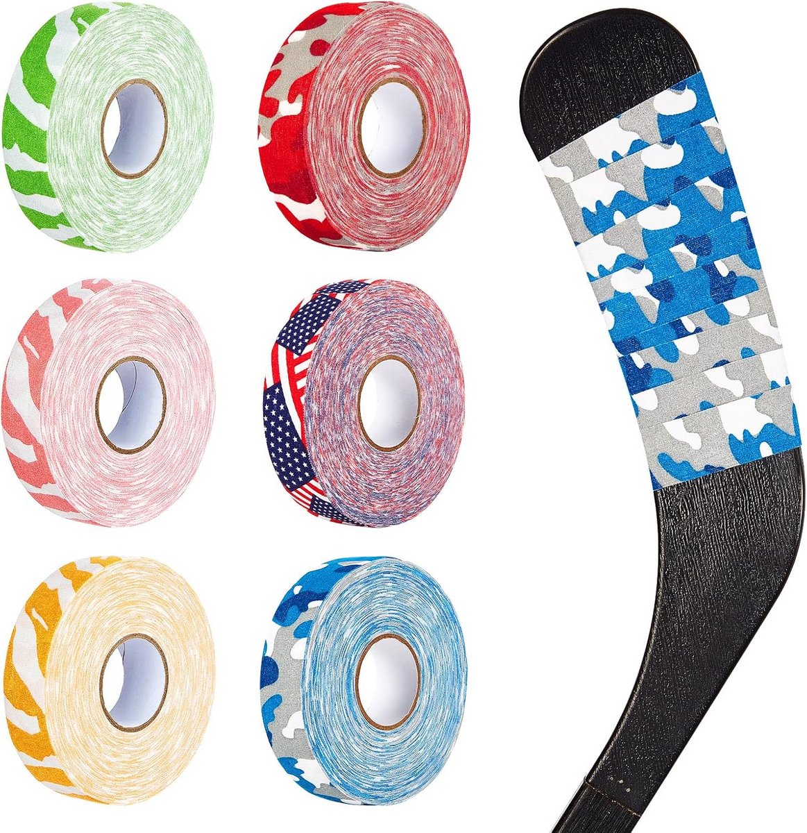 6 Rollen Hockey Tape Grip voor Stick - Camo Kleuren - Antislip Sport Tape