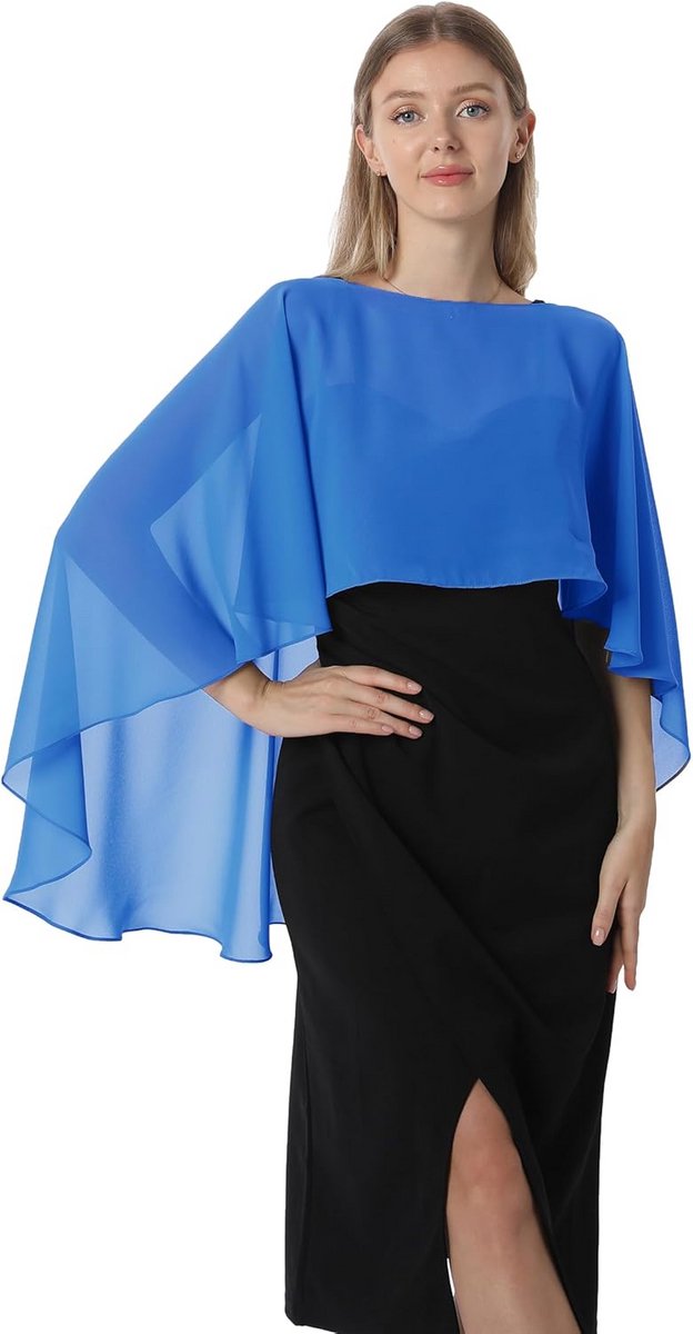 Elegante Chiffon Capelet en Sjaal voor Dames - Perfect voor Bruiloft en Avondkleding