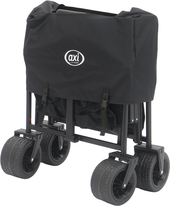 AXI SB221 Opvouwbare Bolderwagen met dak - Zwart - Met Trekstang, Remmen en Hoes - 100 kg Draagvermogen - Eenvoudig mee te nemen - Metaal van Merkloos — afbeelding 3