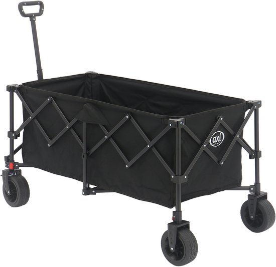 AXI SB141 Opvouwbare Bolderwagen - Zwart - Met Trekstang, Remmen en Hoes - 100 kg Draagvermogen - Eenvoudig mee te nemen - Metaal van Merkloos — afbeelding 2