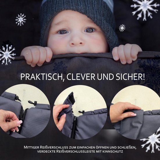 Universele Mummie Winter voetenzak met Lamswol Voering voor Kinderwagen en Buggy van Universele — afbeelding 3