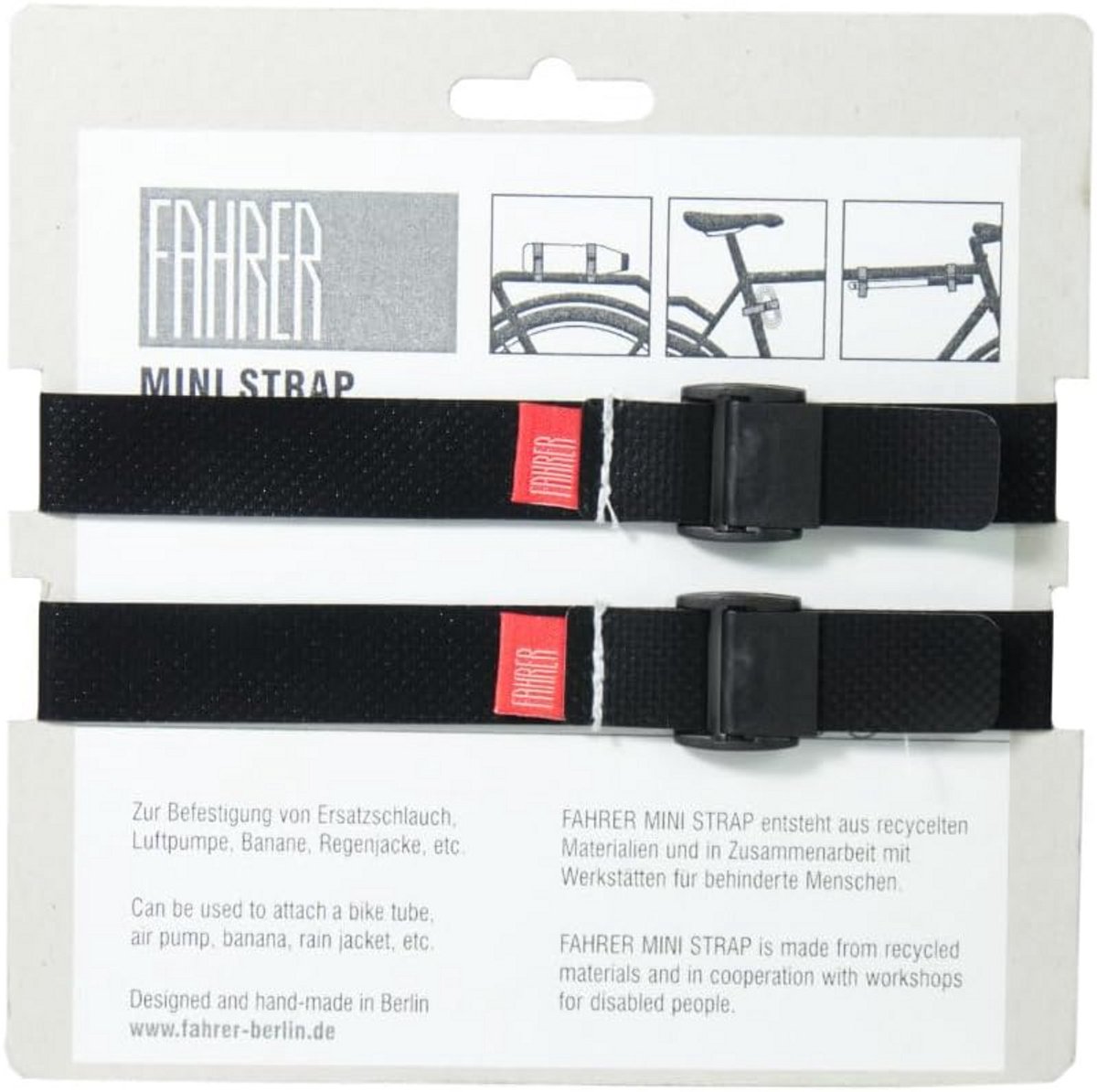 Set van 2 Mini Spanbanden Zwart - Flexibele Bevestigingsriemen voor Fiets