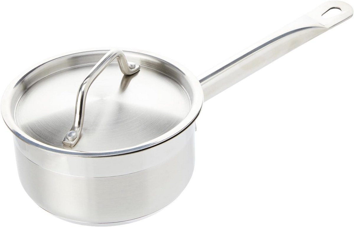 RVS Steelpan met Deksel 14cm Diameter 1.1L Voorzien van Koper Titanium Legering