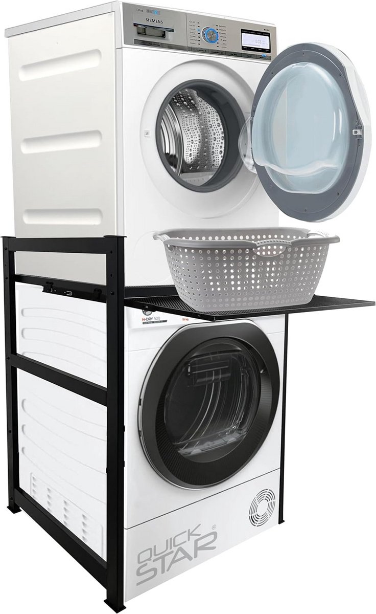 Wasmachine Rack met Uitschuifbare Lijst voor Droger en Opslag