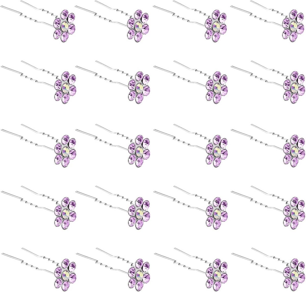 20 Stuks Kristallen Bloem Haarspelden Strass Bruidshaaraccessoires