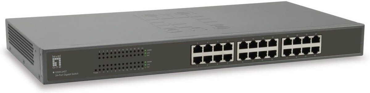 Gigabit Ethernet Switch 24 Poort Rackmonteerbaar voor Snel Netwerk