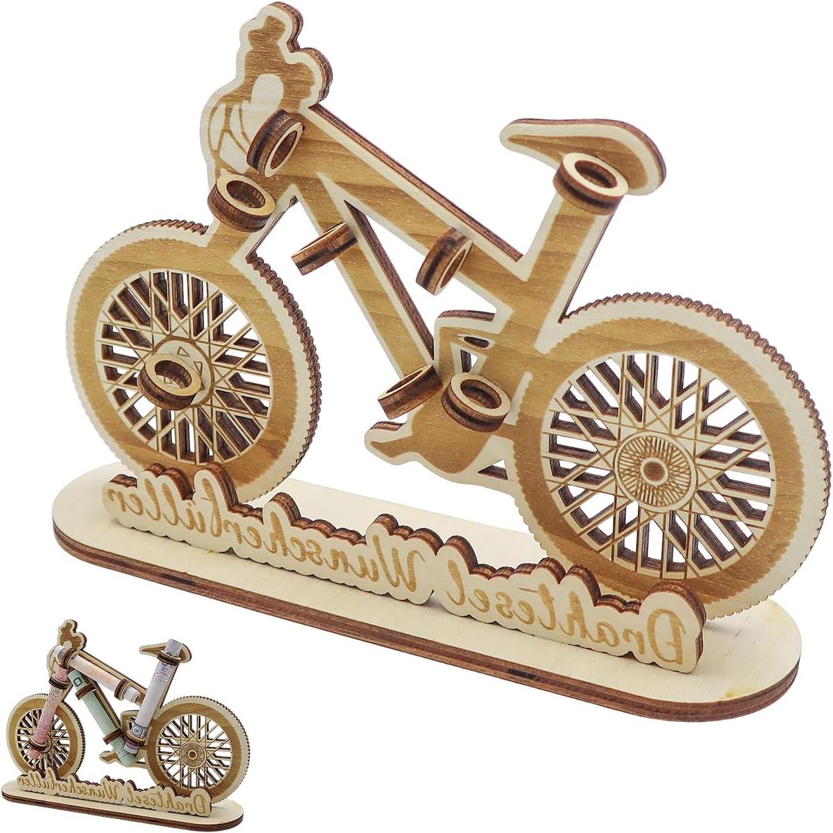 Verjaardagscadeau van hout | Geldcadeau fietsers | Uniek geschenk voor fietsliefhebbers