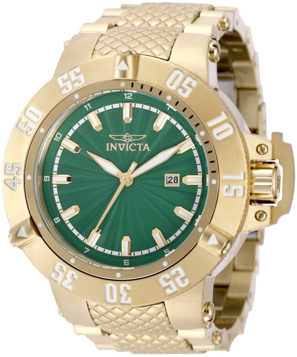 Invicta Subaqua- Noma III 50050 Heren Horloge - Waterdicht - Analoog - Quartz Uurwerk - Roestvrij Staal met groene Wijzerplaat - 50mm